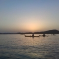 Kayak Tavolara Tramonto sole montagne
